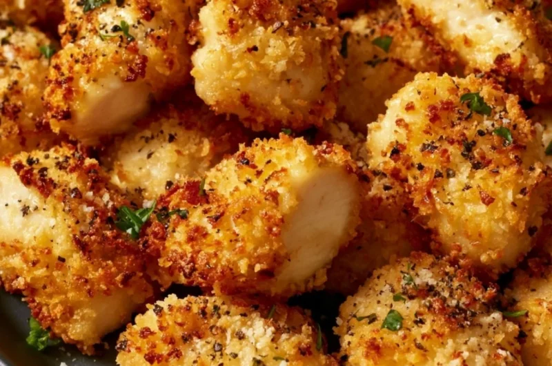 Delicious Air Fryer ranch-crusted chicken bites on a plate