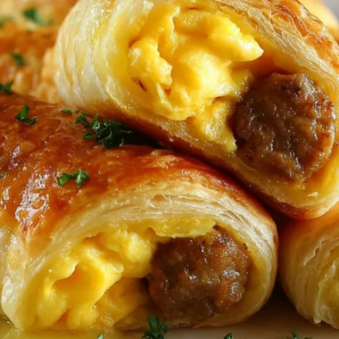 Delicious sausage egg breakfast roll served on a plate