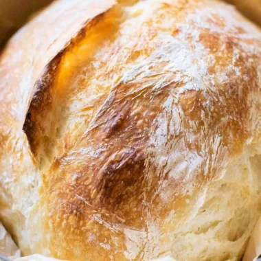 Freshly baked no-fail sourdough bread with a crispy crust and soft interior